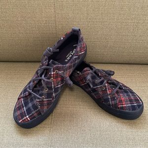 Sperry Plaid Sneakers - Red and Black